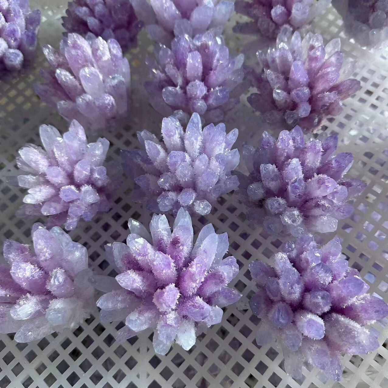New Find purple pink Phantom Quartz Crystal Cluster Mineral Specimen 300g+