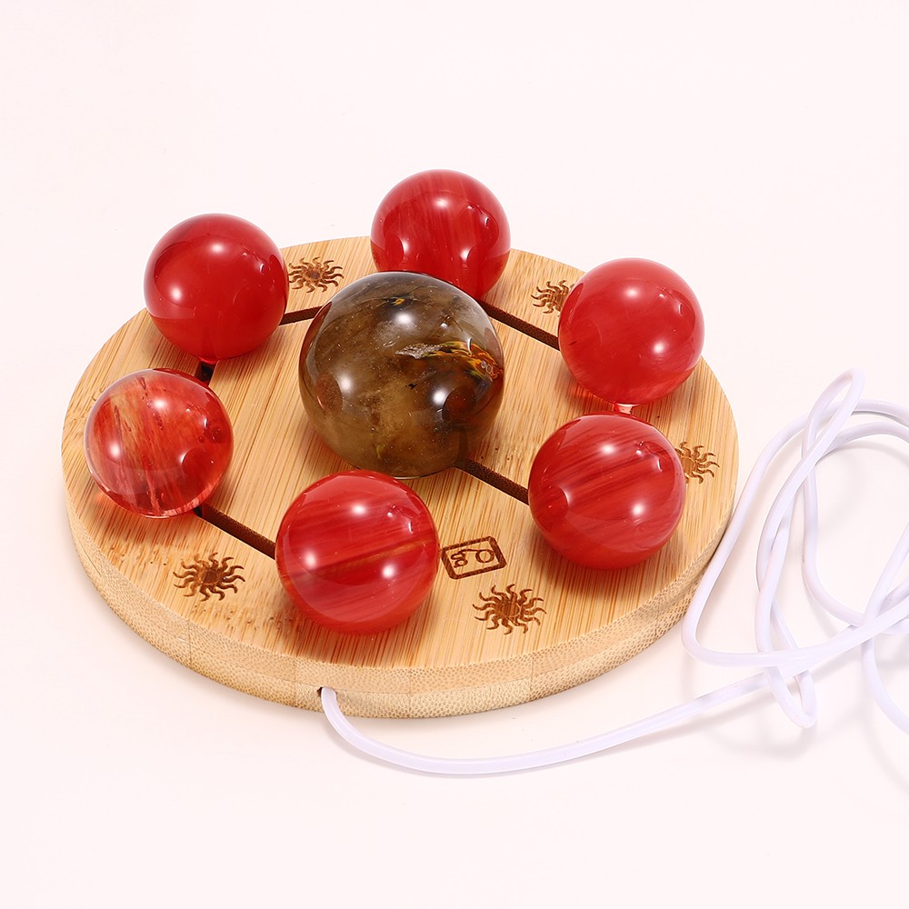 7PCS 40mm Ball Quartz Crystal Sphere Reiki healing USB Colourful Light Display