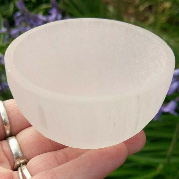 XL Selenite “Charging” Bowl White Crystal Stone Reiki CHARGED Healing Cleansing