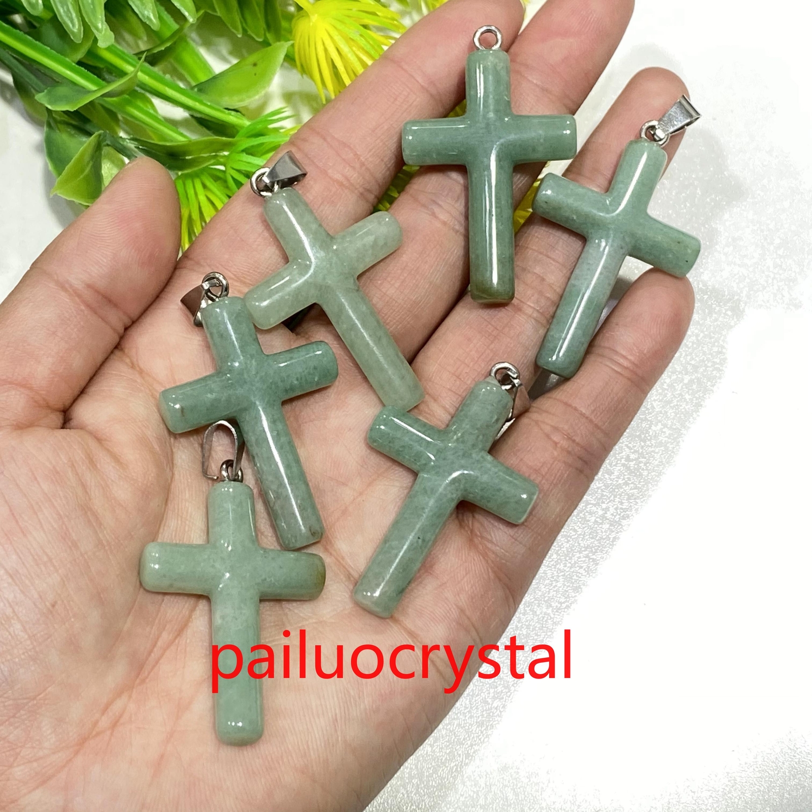 1.8″ Natural Aventurine Cross Quartz Crystal Skull Carved Pendant Healing 1pc