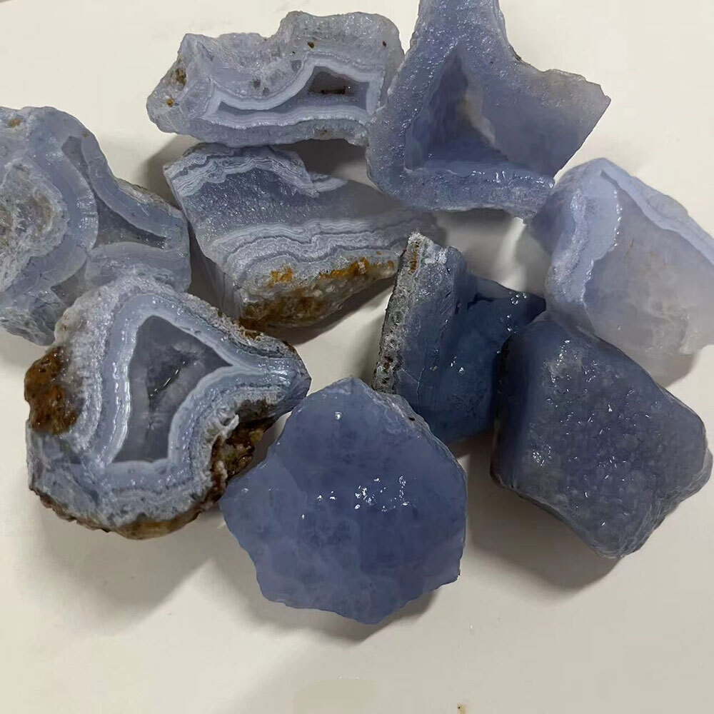100g Raw Blue Lace Agate Stone – Rough Blue Lace Agate Healing Crystal Stone*