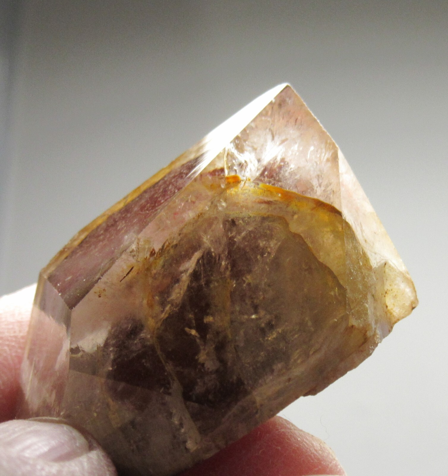 Red Hematoid Phantom Quartz 1 5/8″ Point Collectible HPQPBC-186