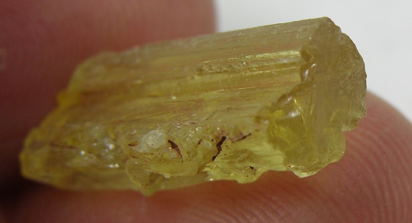 8.50ct Pakistan Rough Yellow Beryl Heliodor Stick Crystal Specimen 1.70g 20mm