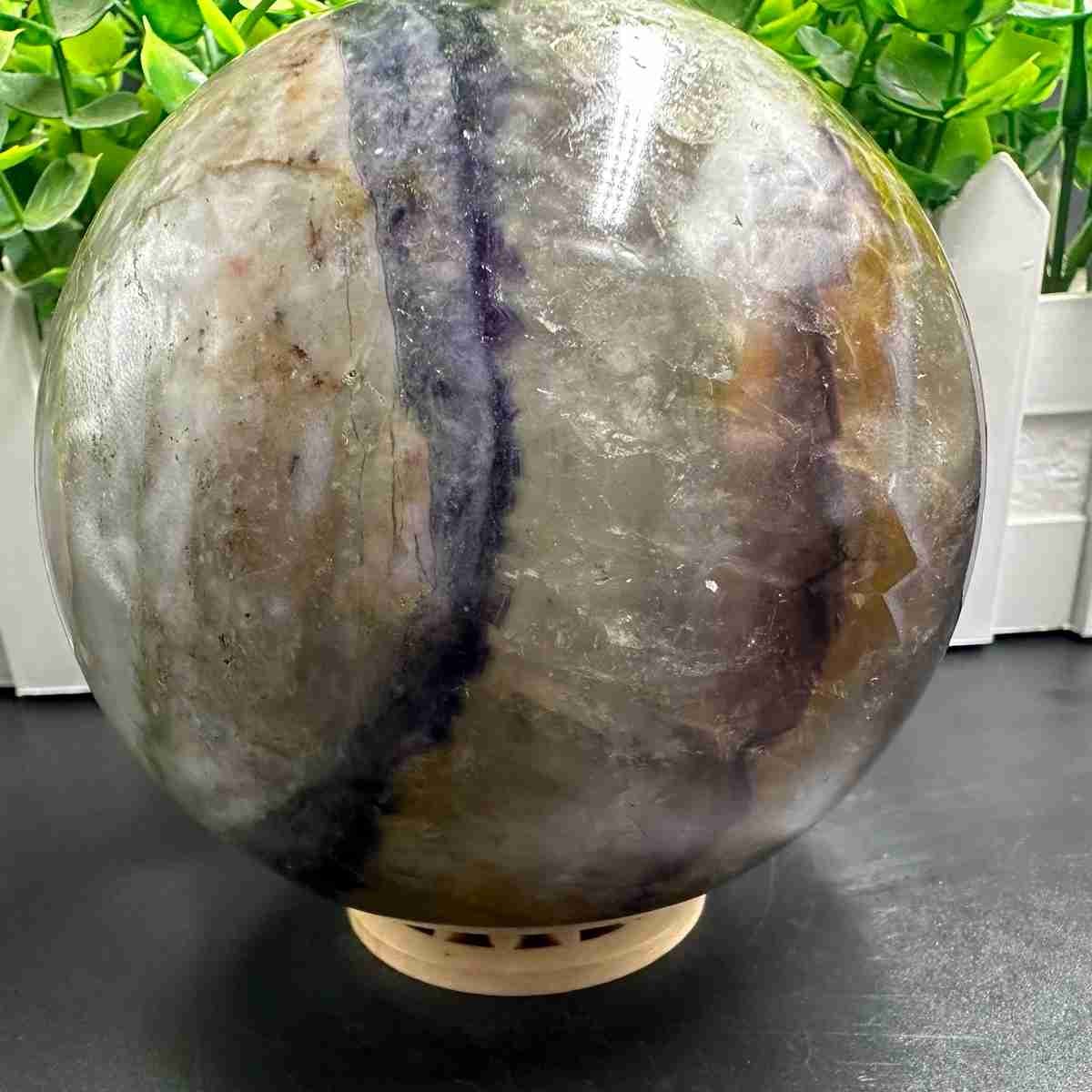 1835g Natural Fluorite Quartz Sphere Crystal Energy Ball Reiki Healing Gem