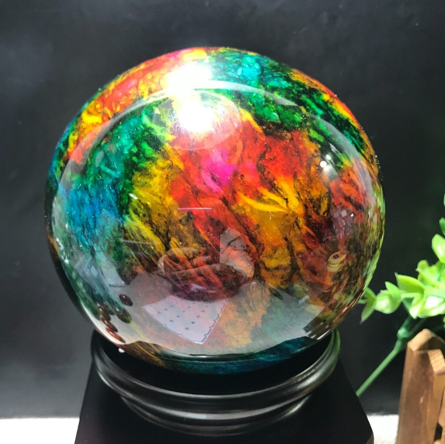 103mm 1680g “Seven Colors Jade” sphere specimen -Taiwan China Gift 01