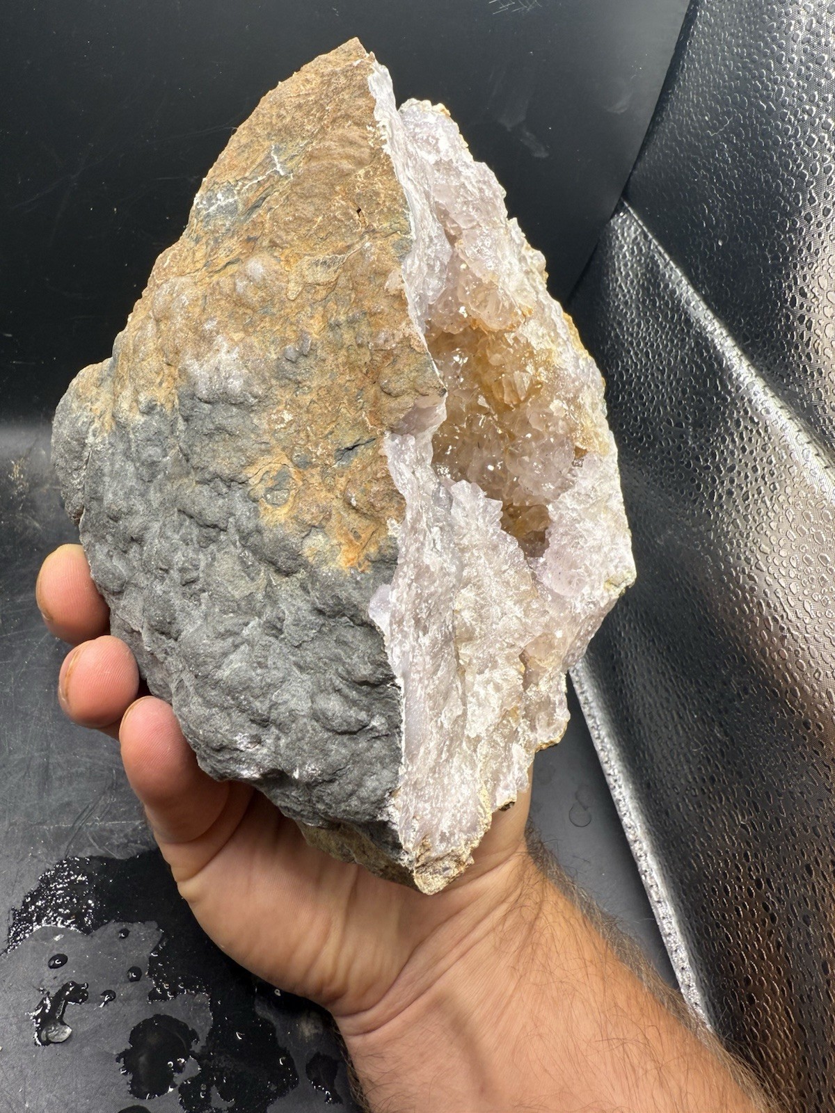 Rare Indiana Amethyst Geode Light Lilac Purple Ametrine 13,920 Carats Natural