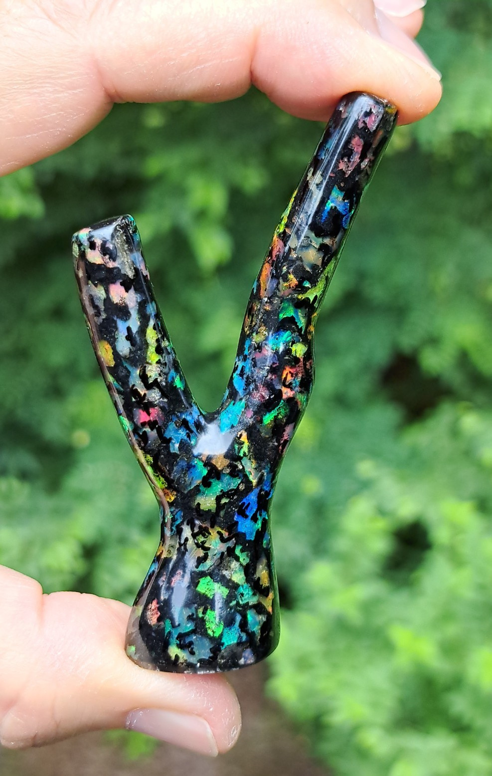 Huge Multicolor Indonesian Wood Opal Fossil Inlaid Mosaic Branch Stands Up
