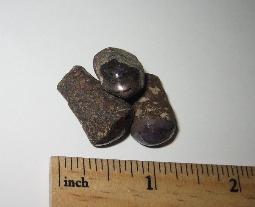 3 PART POLISHED 0.7″- 1″ NATURAL ROUGH ‘STAR SAPPHIRE’ CRYSTALS INDIA ~ 21.5g *1
