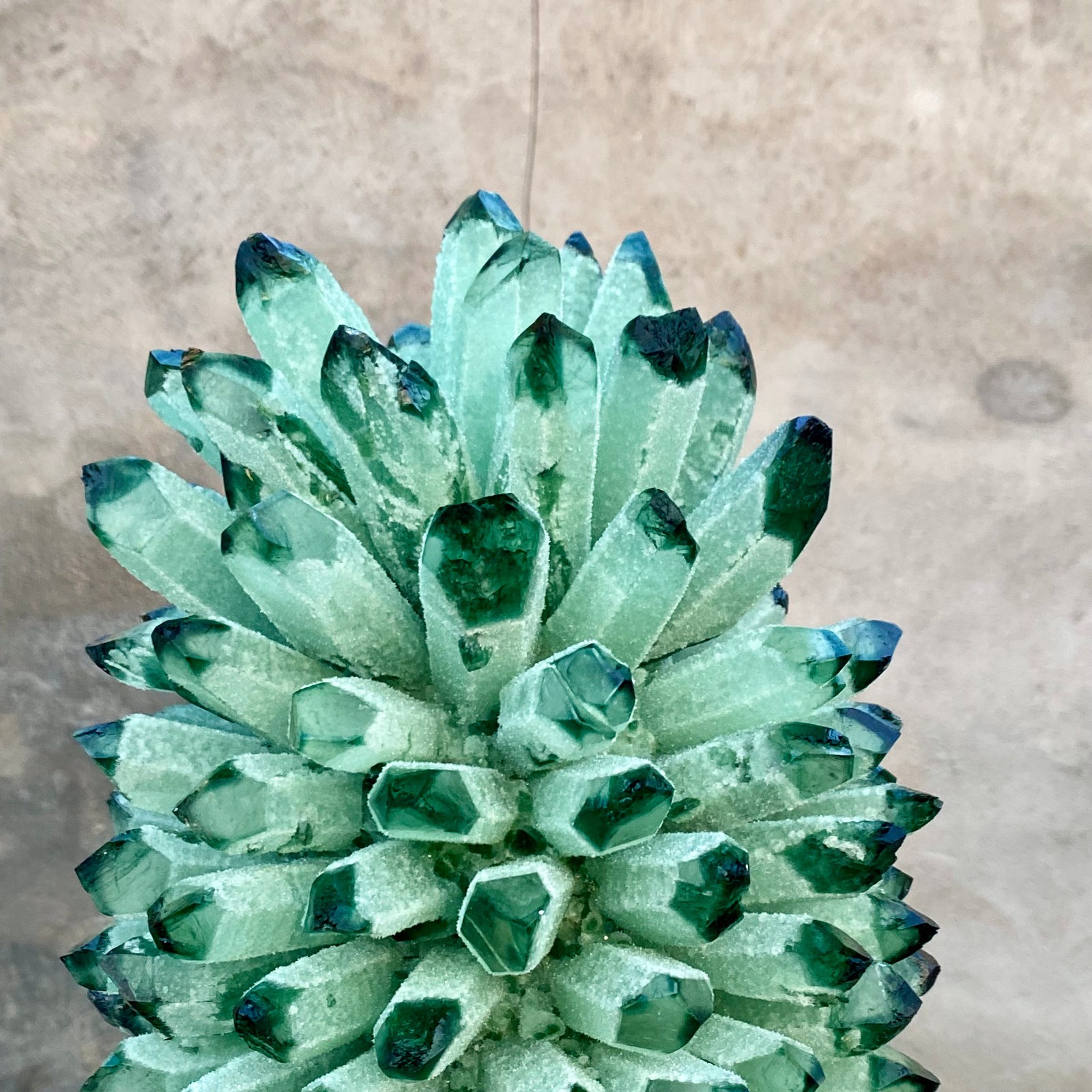 18.95LB Newly Discovered GREEN Phantom Quartz Crystal Cluster Mineral Sample