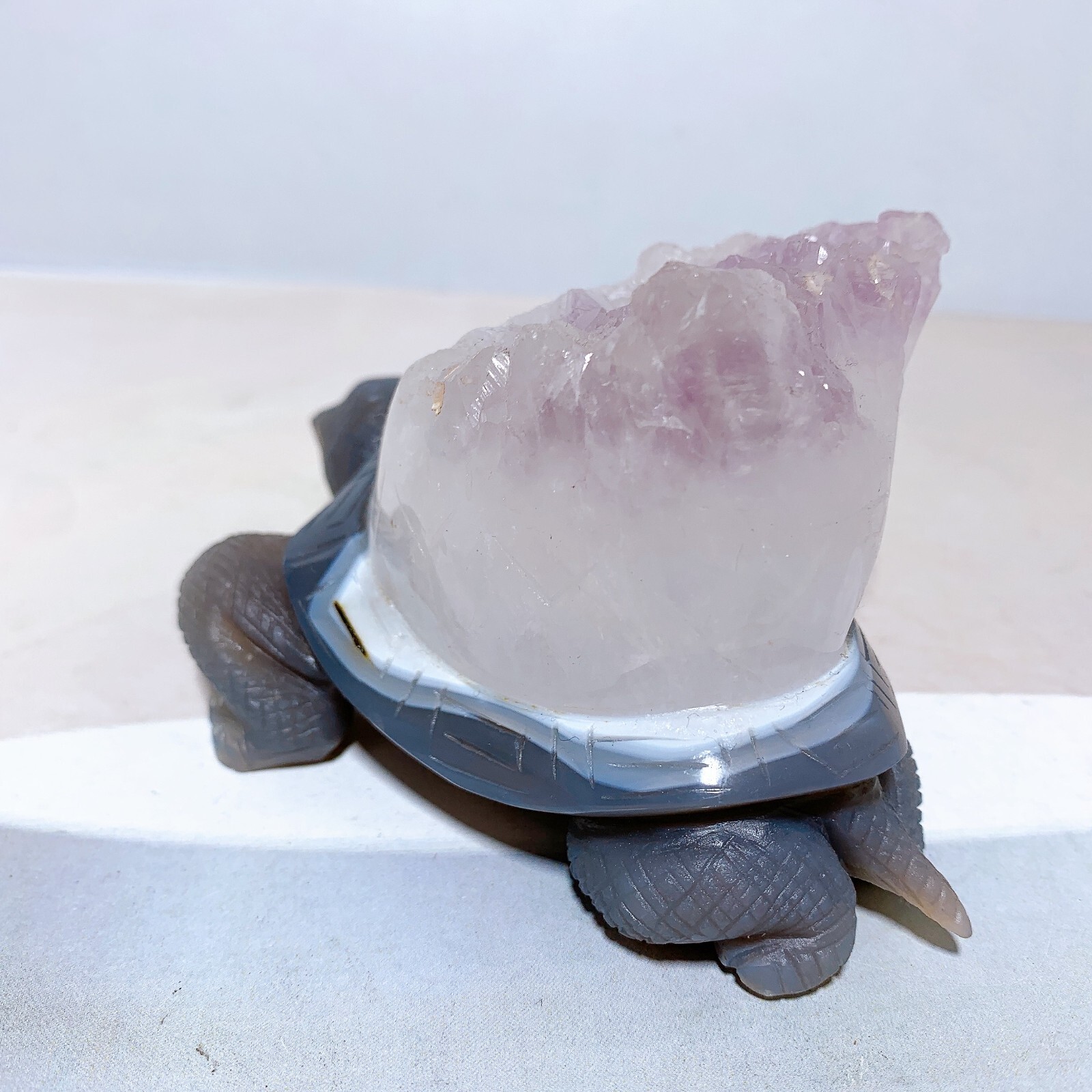 1pc Natural amethyst agate turtle Crystal turtle carving healing Home decora