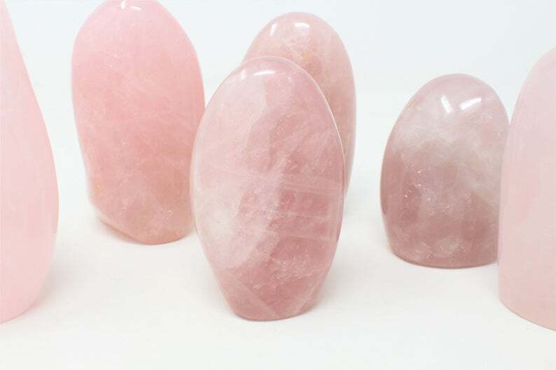 Rose Quartz Polished Freeform, Large Free Standing Cut Base, Specimens