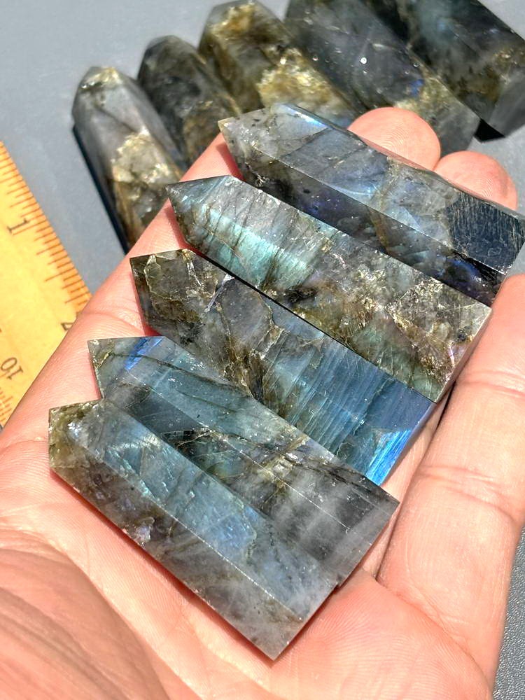 10pcs Lot 2” Labradorite Stone Point Obelisk Tower Crystal Wand 50-60mm