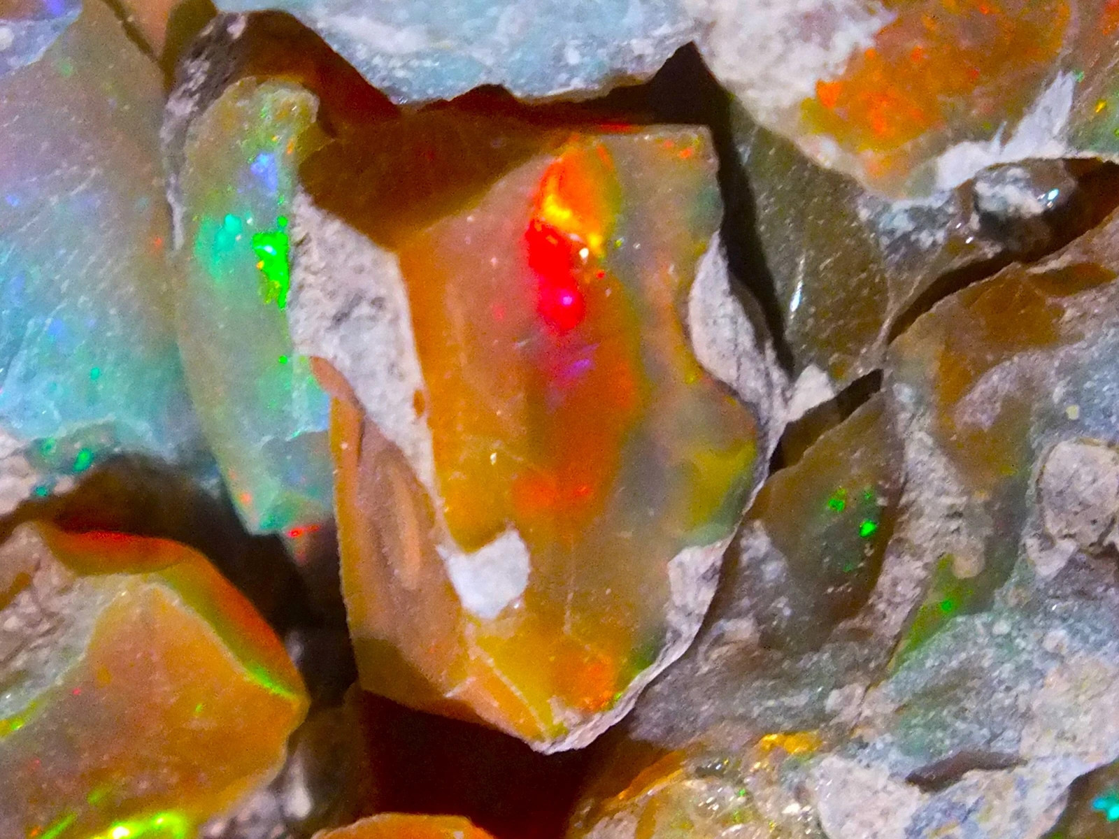 Opal Rough Lot 5 Pieces Natural Ethiopian Welo Opal Raw AAA cut grade rough