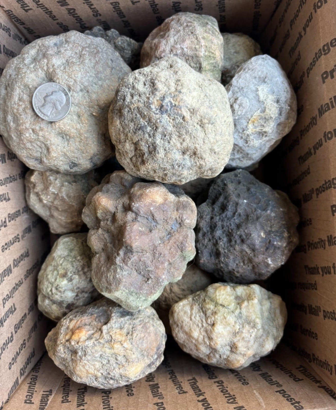15 lbs Unopened Geodes Lot Natural Quartz Crystal Break Your Own Geode/ Lapidary