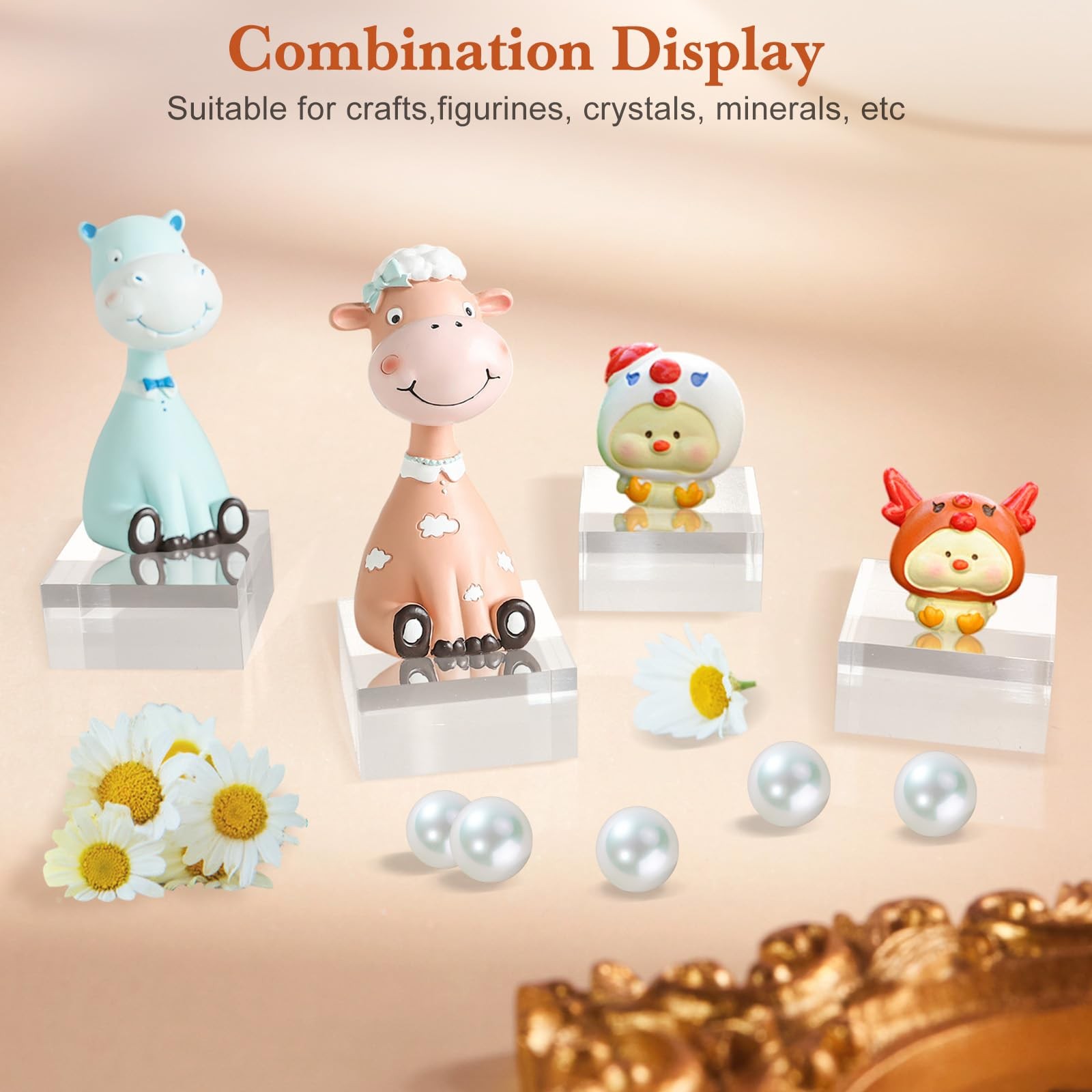 8 Pcs 2 X 2 X 1 Inch Acrylic Blocks, Clear Square Acrylic Cube