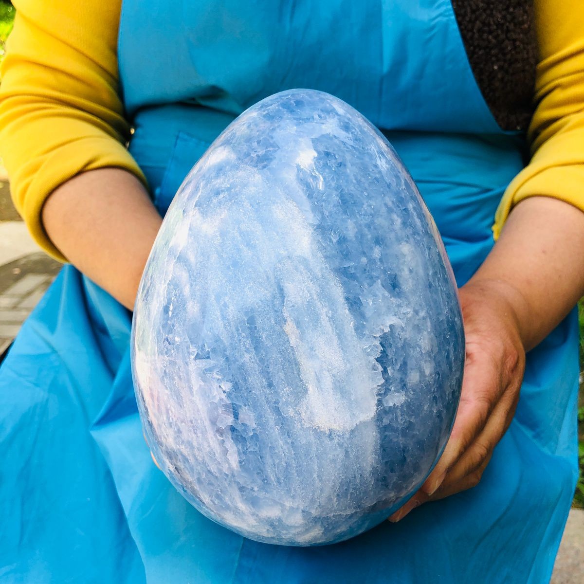 9.3LB Natural Beautiful Blue Crystal Egg Crystal Mineral Specimen Healing 4766