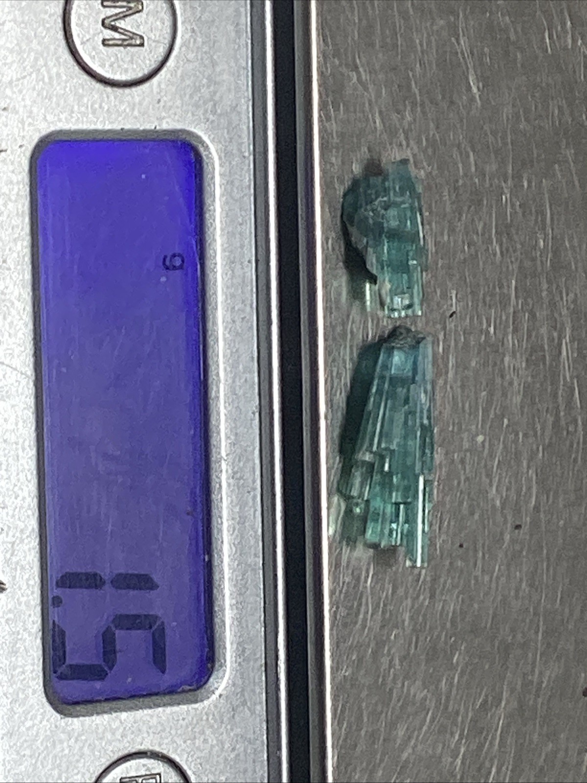 2 Fan Shape Natural Crystal Sprays Indicolite Tourmaline #300