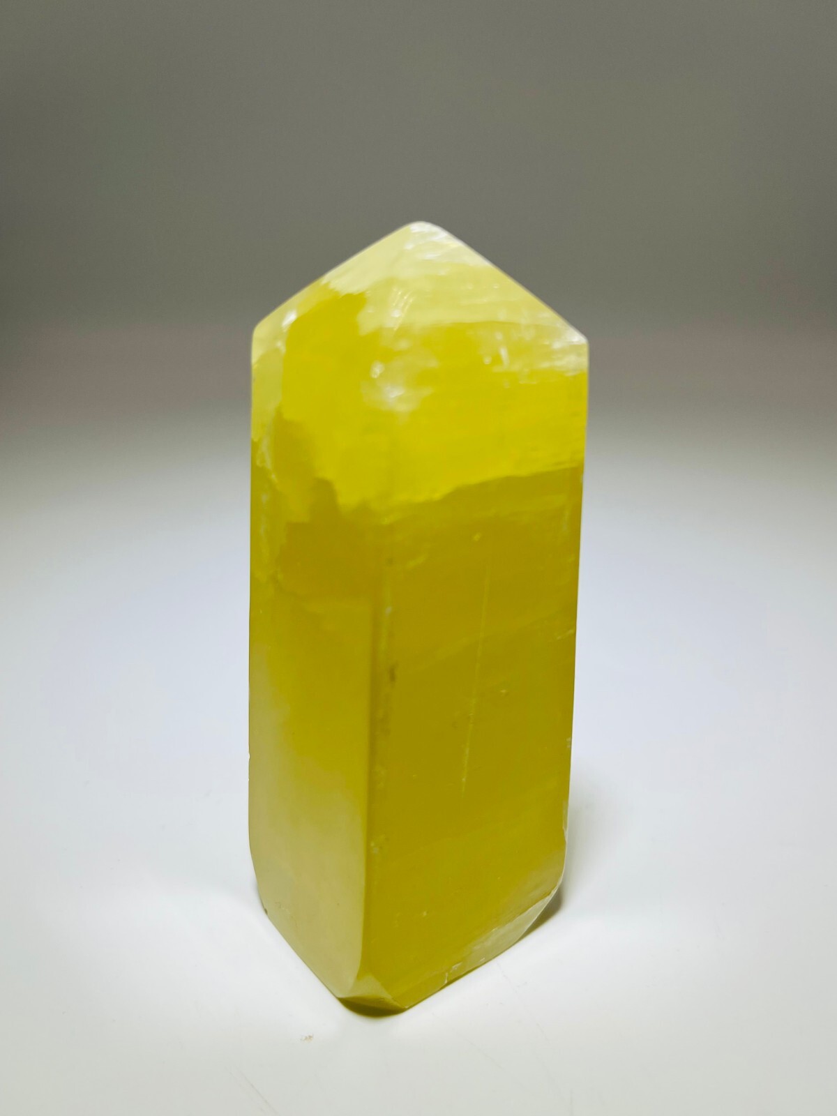 Lemon Calcite Tower Obelisk Energy 3 29/32×1 13/32×1 5/16in Quality Stone