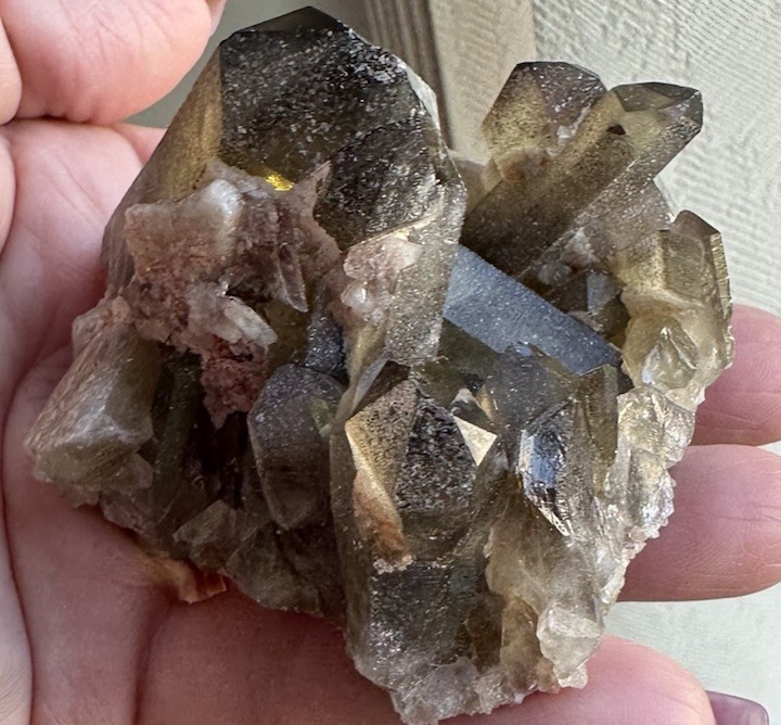 Smoky Quartz Crystal Cluster Natural Dark Brown Smoky Quartz Points Cluster 175g