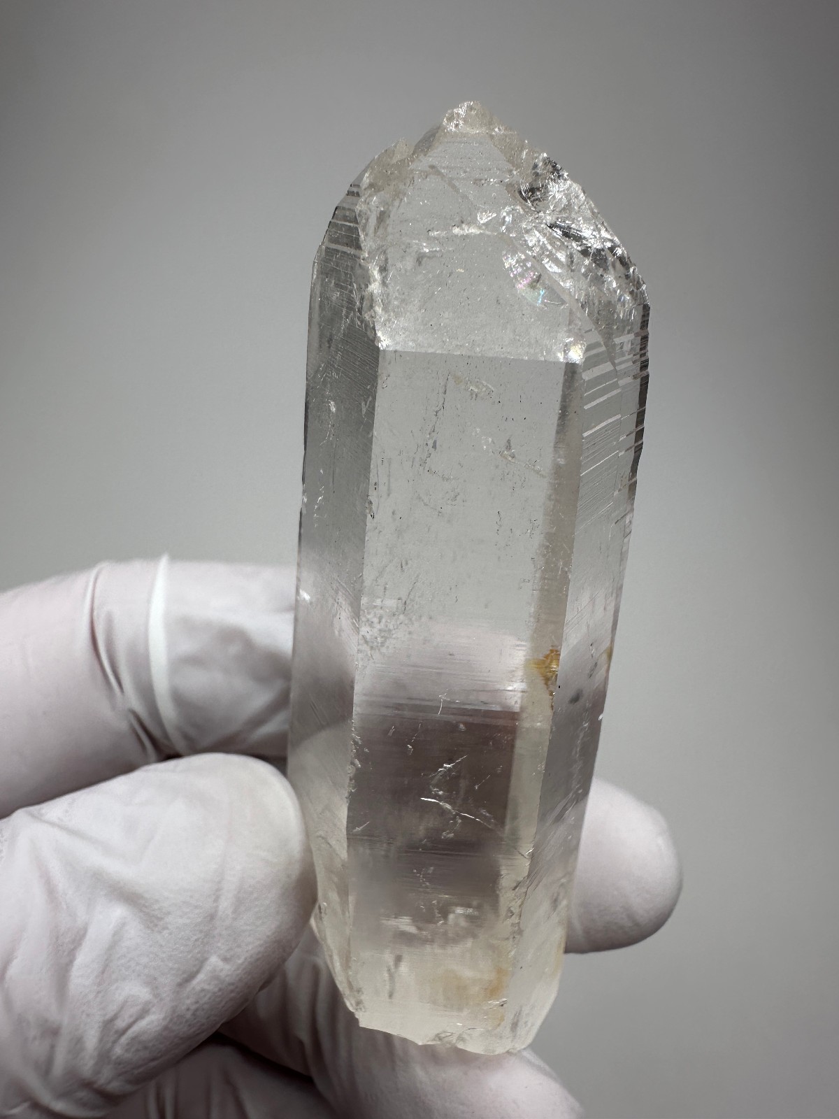 Optical Clear Colombian Lemurian Quartz Crystal Tantric Twin Point