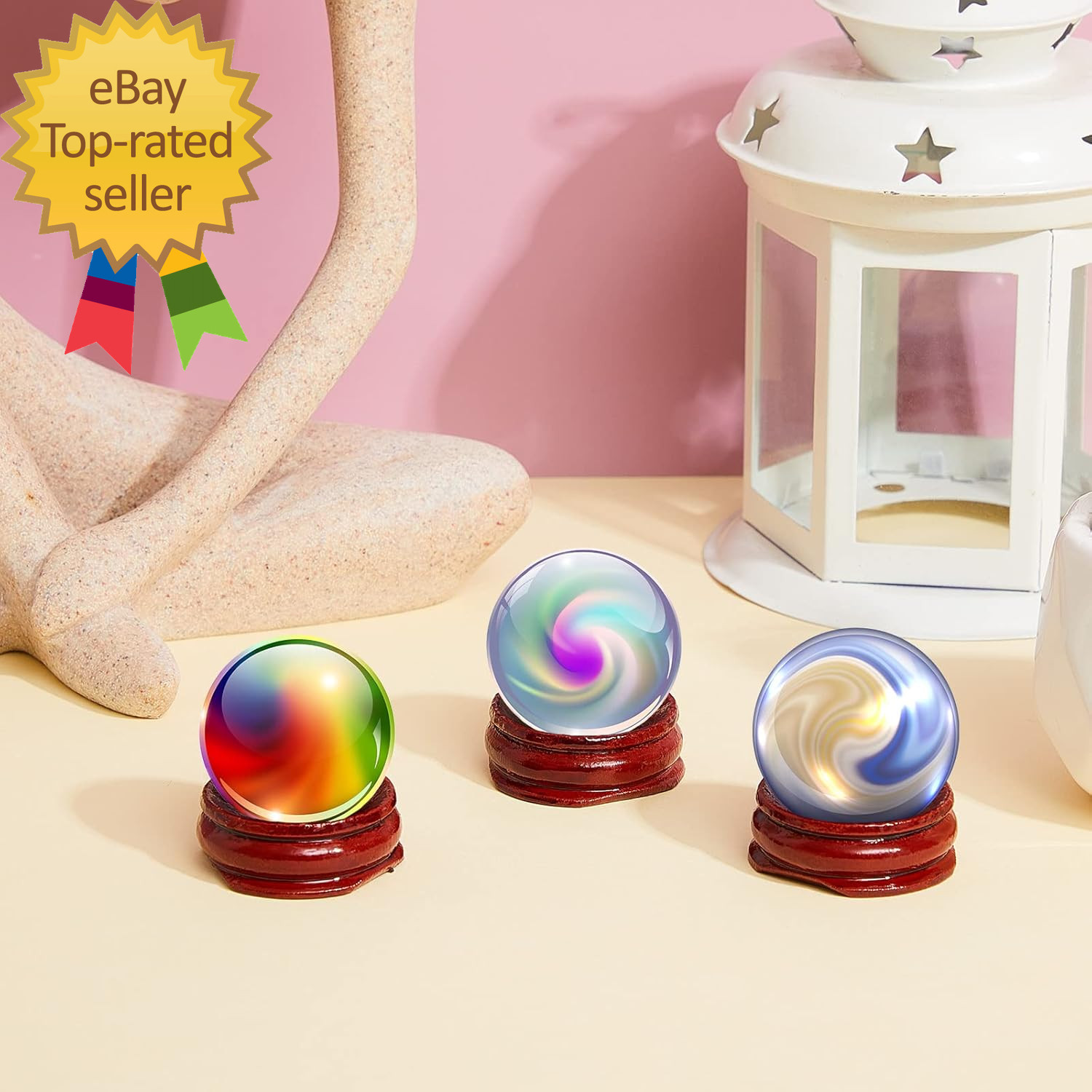 15 Pcs Sphere Stands for Display Crystal Crystal Holder Wood Egg Ball Stand