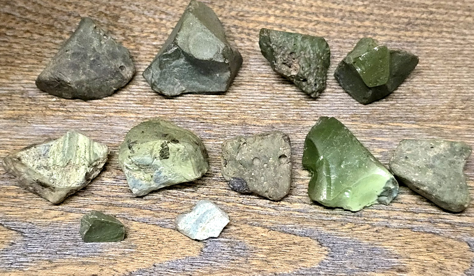 87g 1850s Green Pig Iron Slag Kentucky Lake Seafoam to Forest Tones READ