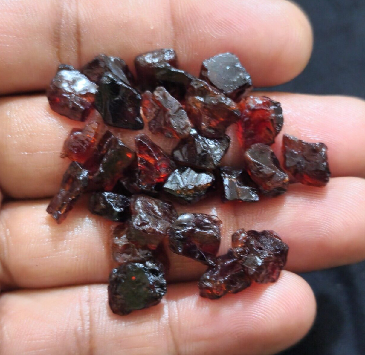 Attractive Red Garnet Rough 25 Pcs Lot Size 9-11 MM Loose Gemstone For Jewelry