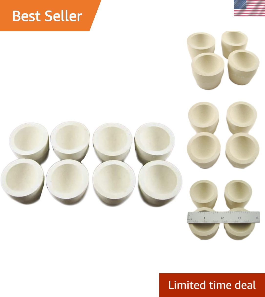 Top-Quality Cupels for Smelting & Refining – 8 Piece Set, 69.2g Lead Absorption