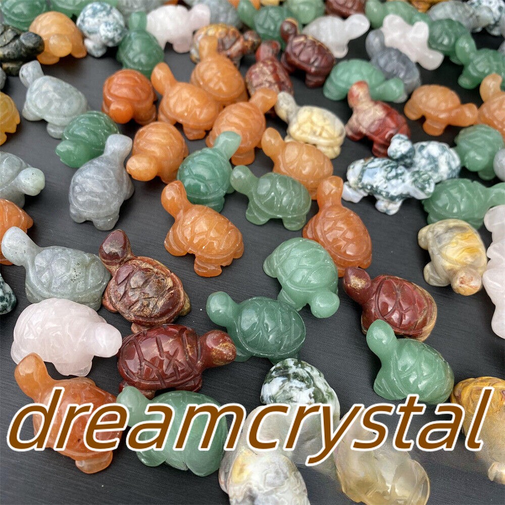 10pcs Mix Natural Quartz Crystal Turtle Carved Mini Crystal Skull Healing Gift