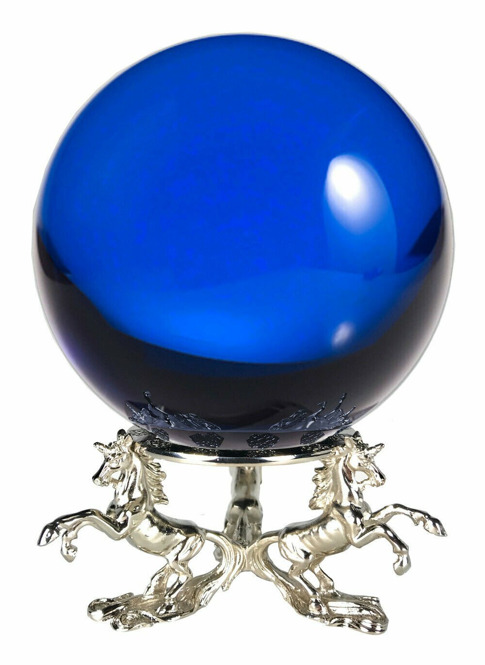 6in Crystal Ball Sphere for Feng Shui, Meditation, Decor, with Unicorn Stand.