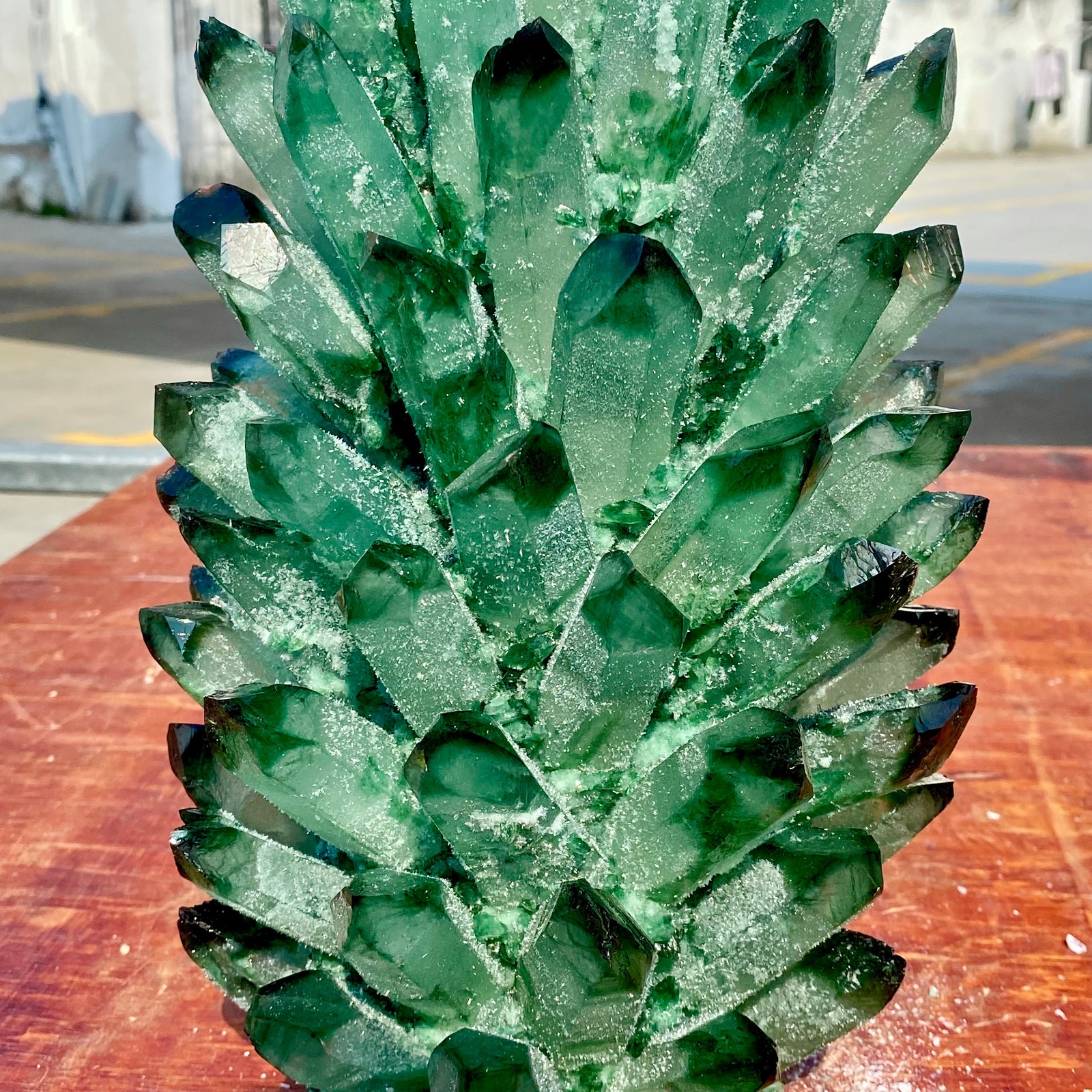 19.8LB Newly discovered green phantom quartz crystal cluster minerals