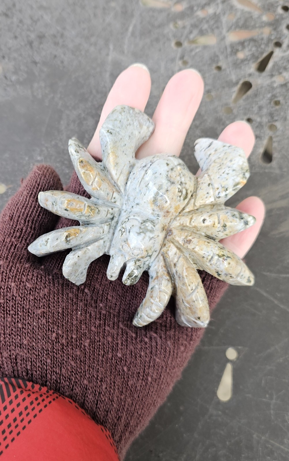 Ocean Jasper Spider Carving