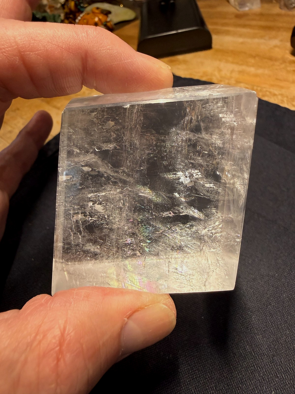 Calcite Rhombus Translucent Crystal Gemstone Cube Specimen 000