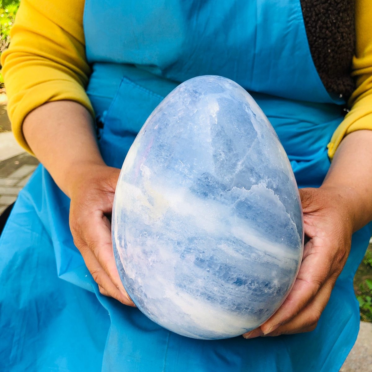 8.2LB Natural Beautiful Blue Crystal Egg Crystal Mineral Specimen Healing 4767