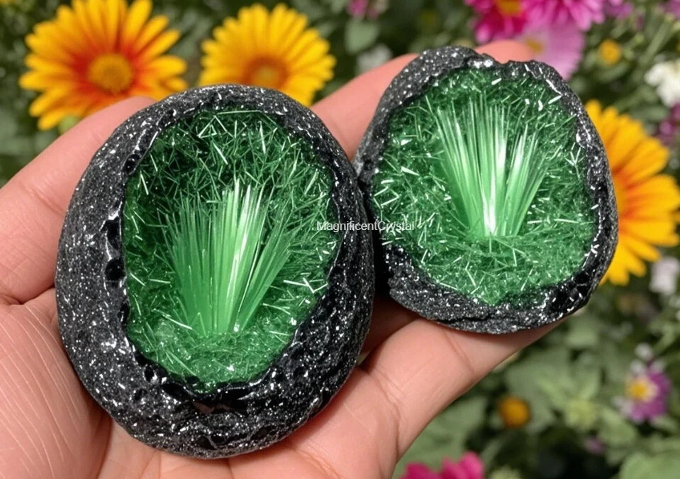 4PCS/Set Natural Quartz Crystal Specimen Goethite Copper Ore Display Home Decor