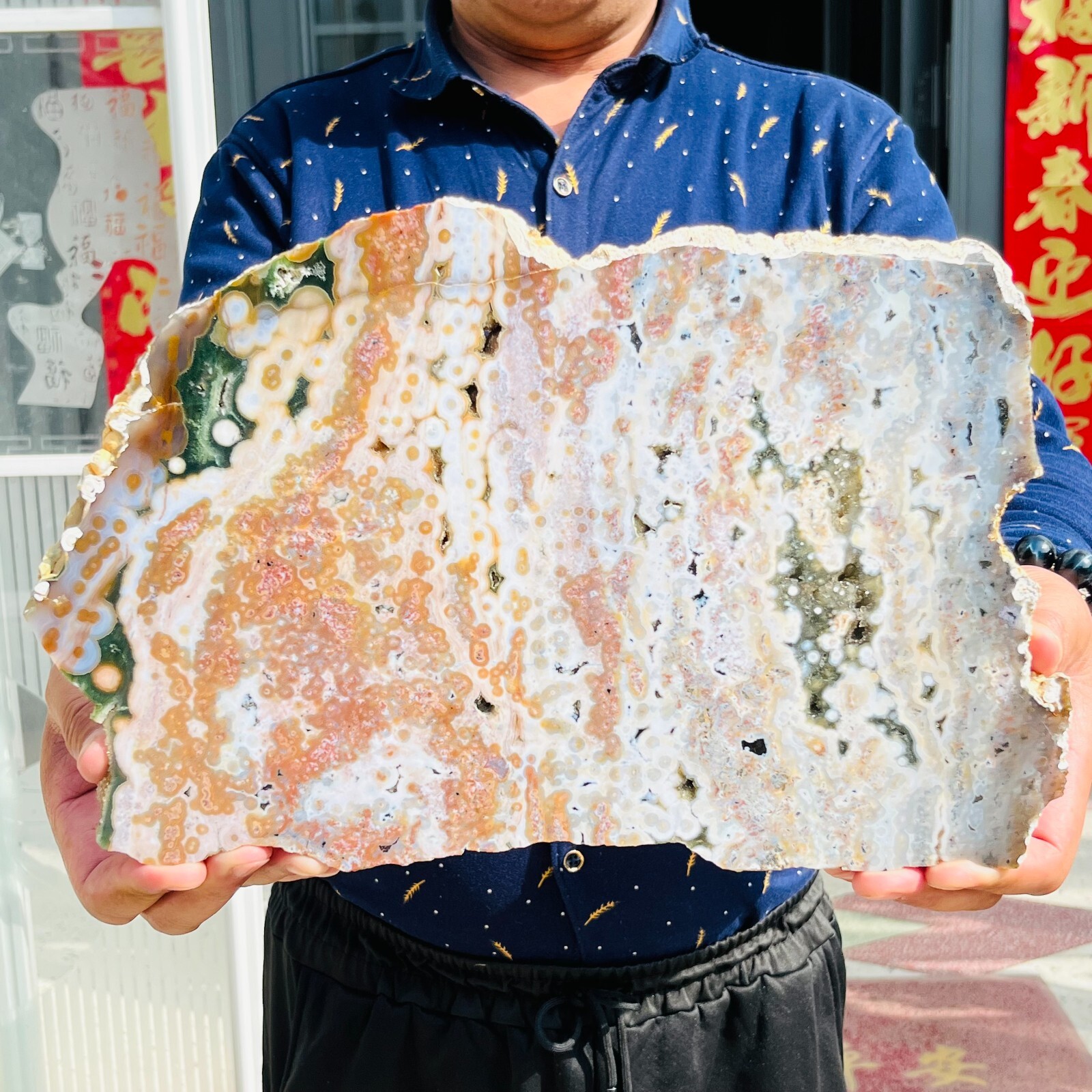 3.75LB Rare Natural The 8th Vein Ocean Jasper Slab Quartz Crystal Reiki Healing