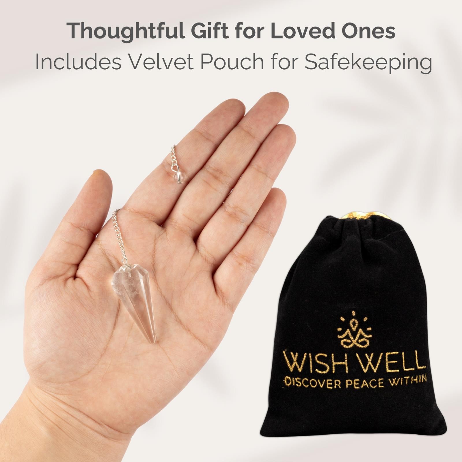 Clear Quartz Pendulum Crystal Divination Tools — Dowsing Pendulum Crystal with C