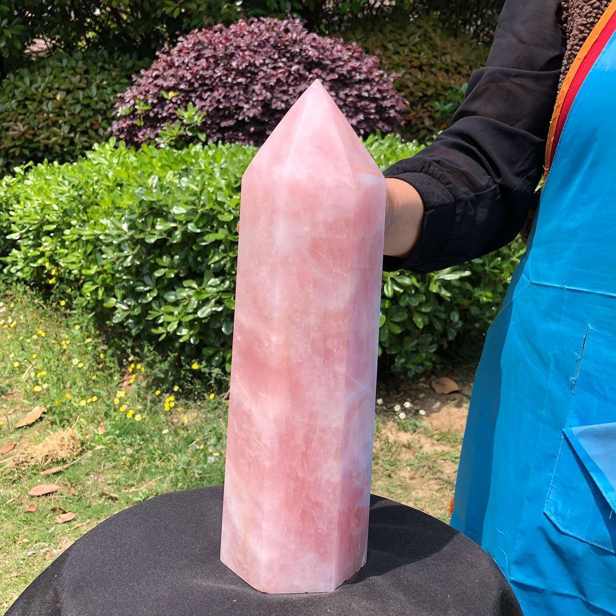 9.74LB Natural rose quartz obelisk pink crystal tower point healing decor