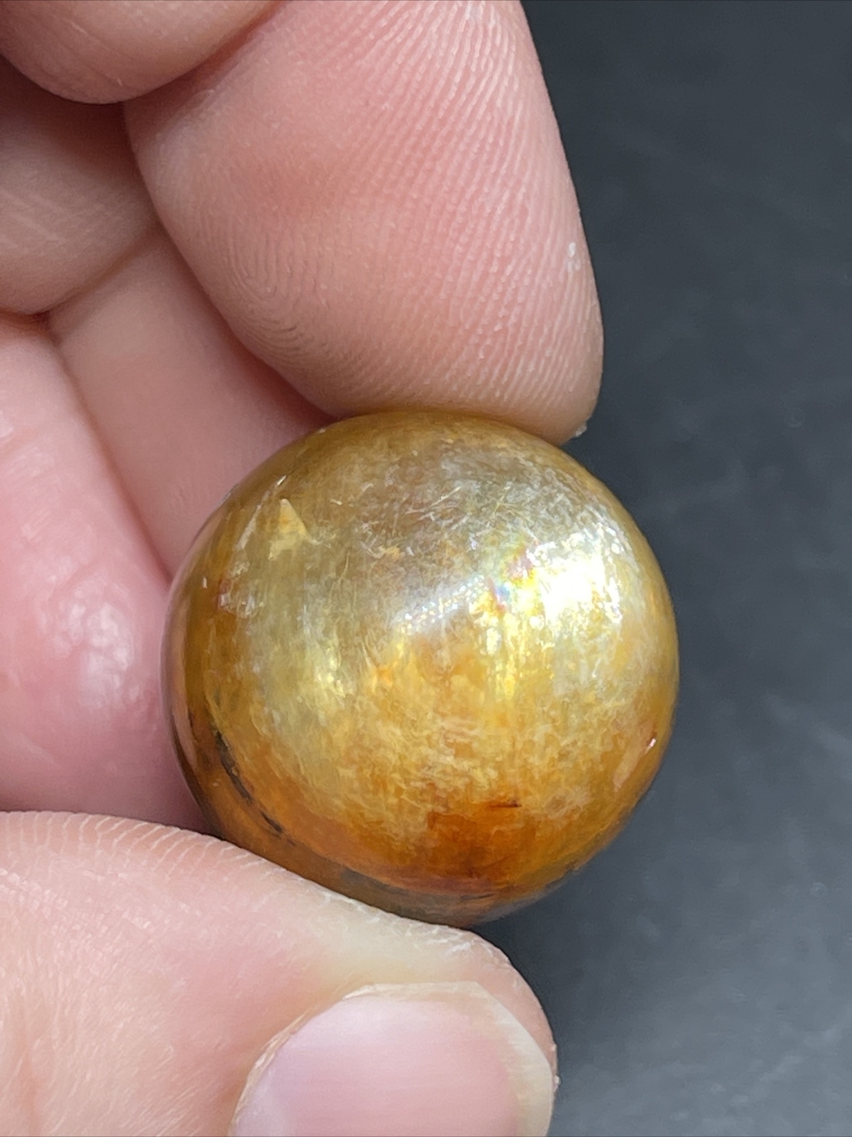 Yellow Mica Mini Sphere Ball Orb Marble Crystal 20.2mm