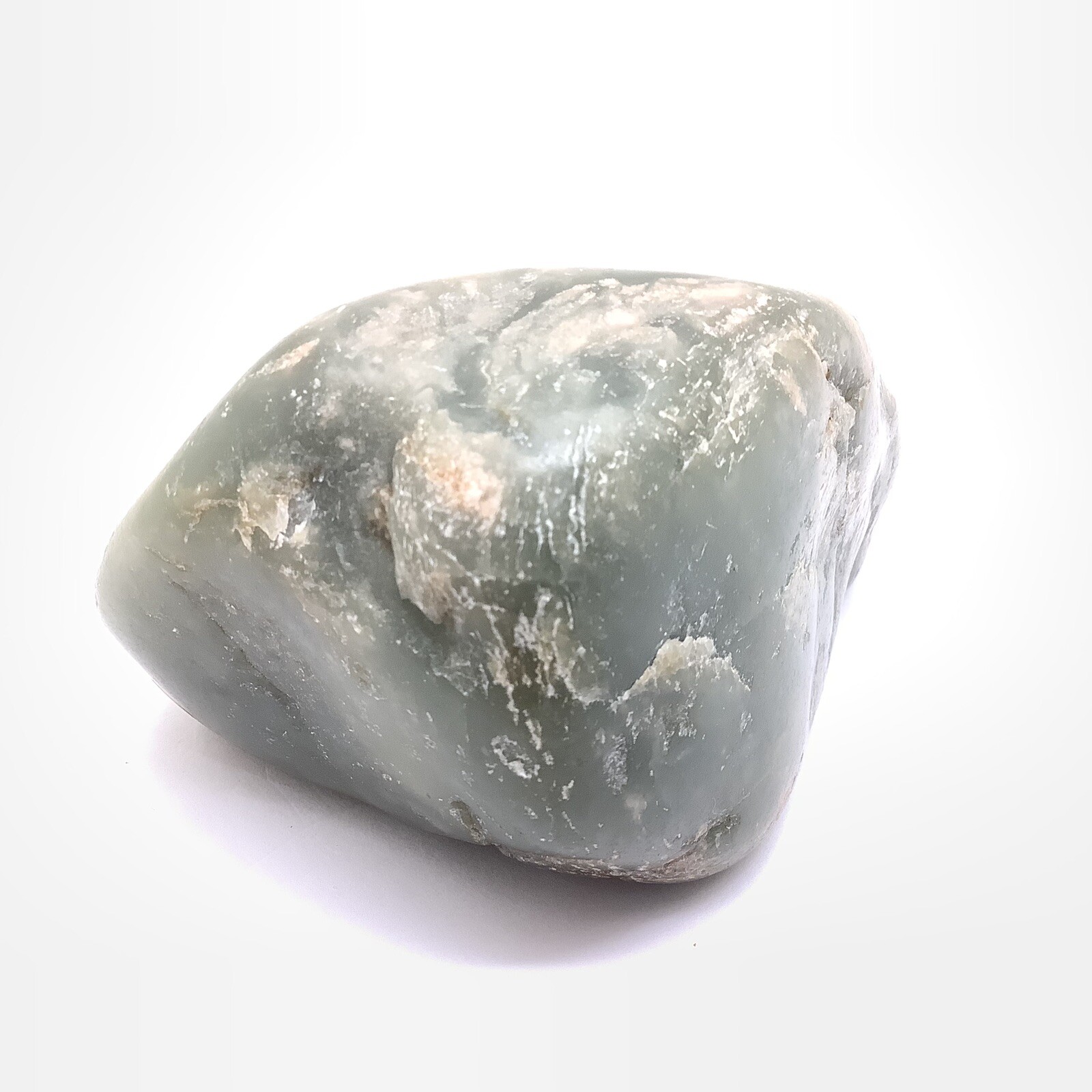 Hetian Jade Cobble Celadon Green Nephrite Jade Stone Specimen Hotan China 461g