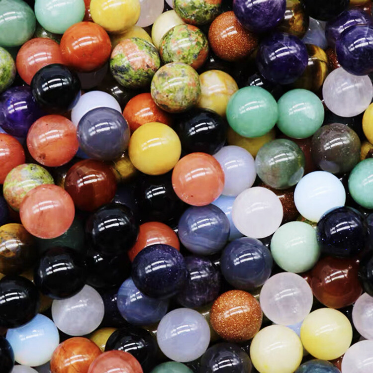 30Pcs 10MM Natural Gemstone No Holes Ball Bead Round Beads For Jewelry Making