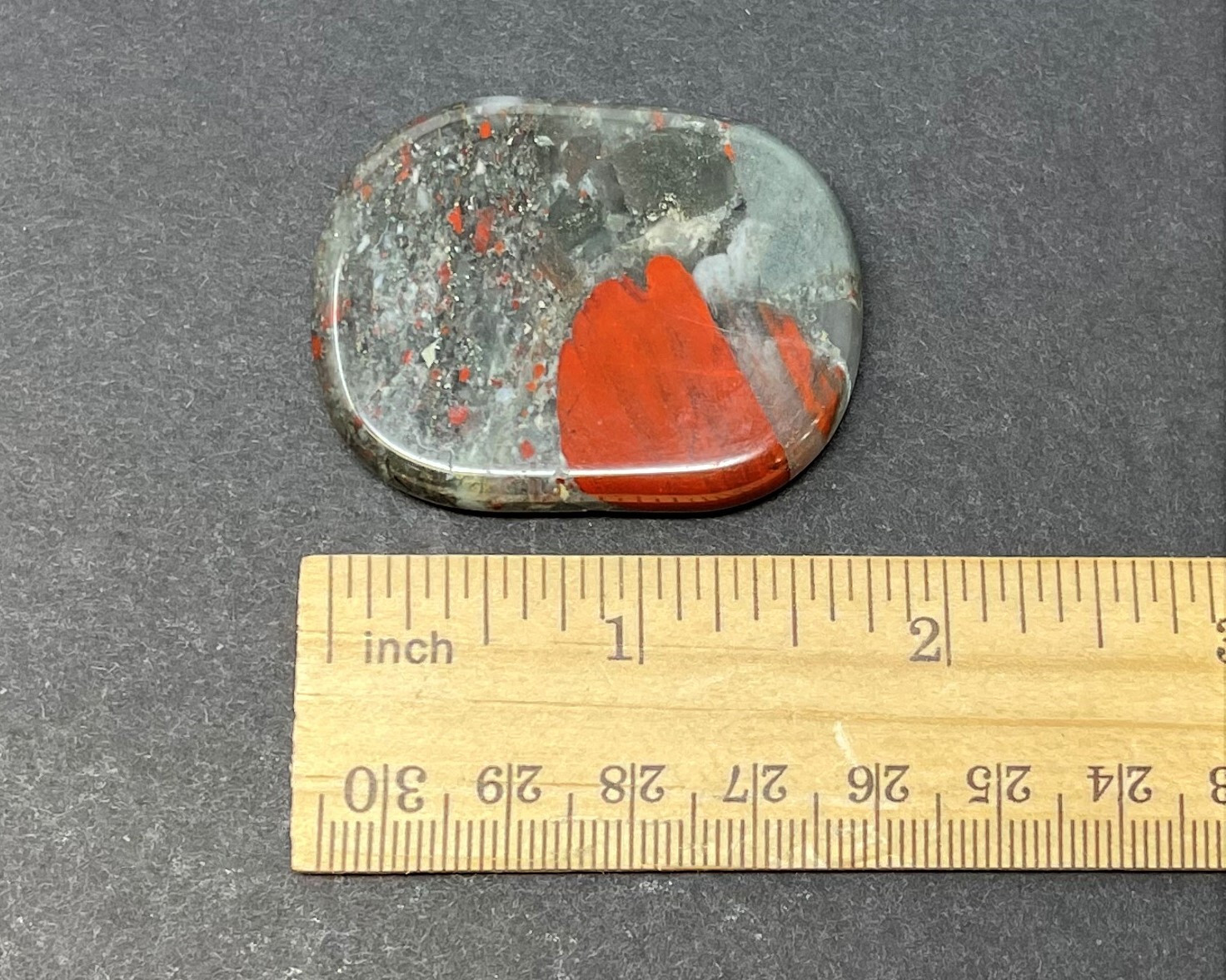 Bloodstone Pocket Palm Stone MEDIUM (Smooth Polished Bloodstone Worry Stone)