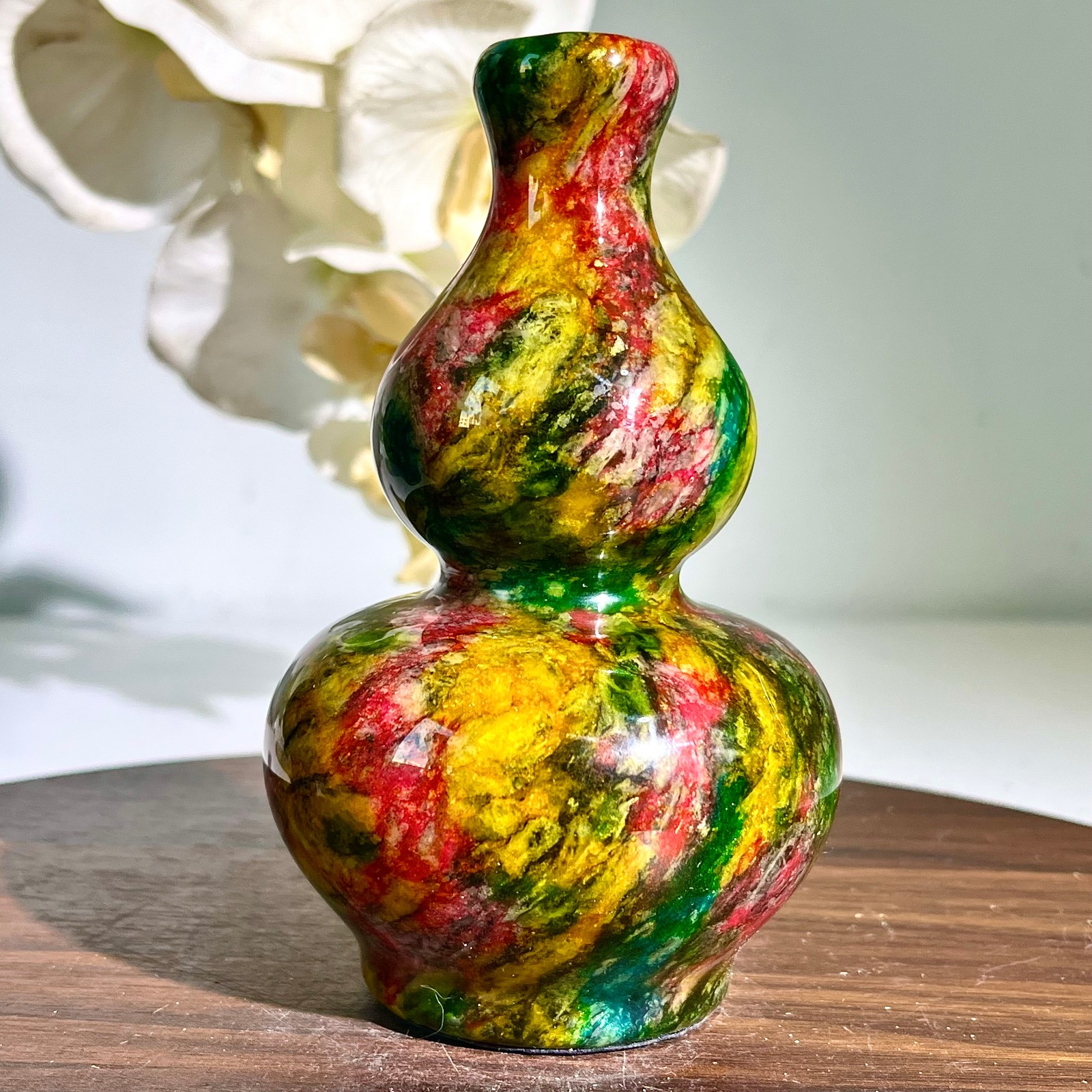 1.69LB Natural “Seven Colors Jade” vase specimen -Taiwan China