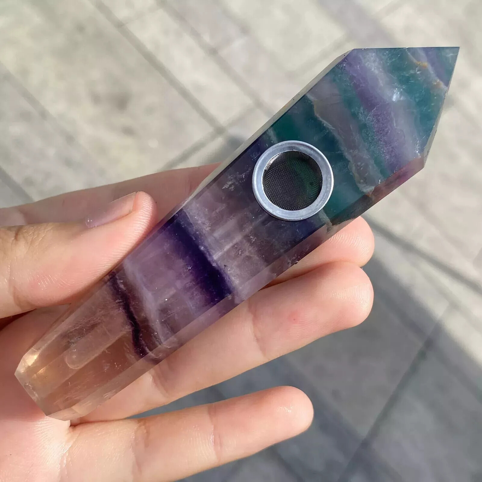 Natural Quartz Smoking Pipe Crystal Point Wand Stone Rock Obelisk Healing 1pc