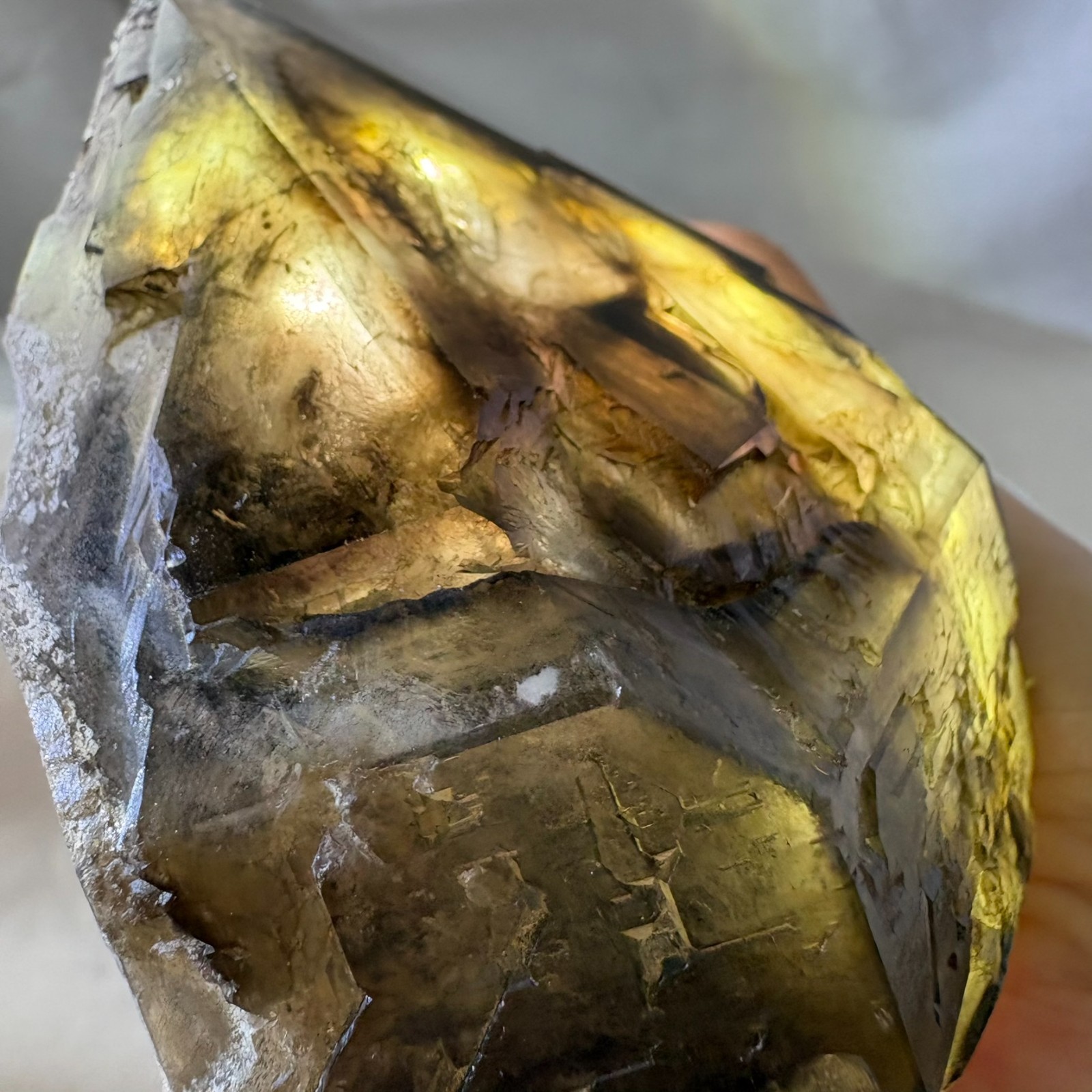 Natural Elestial Smoky Quartz Crystal Raw Mineral Specimen Protection Reiki Heal