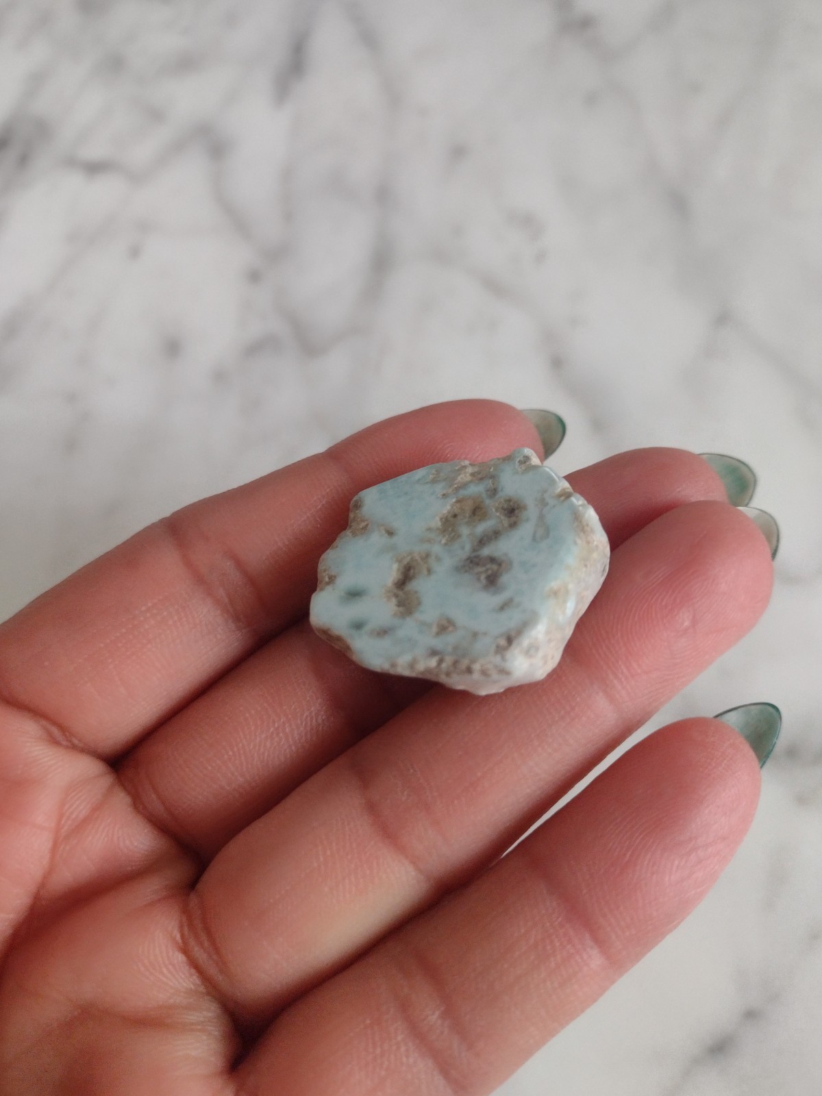 Dominican Republic LARIMAR Stone Specimen Crystal Polished Rare Stone L18