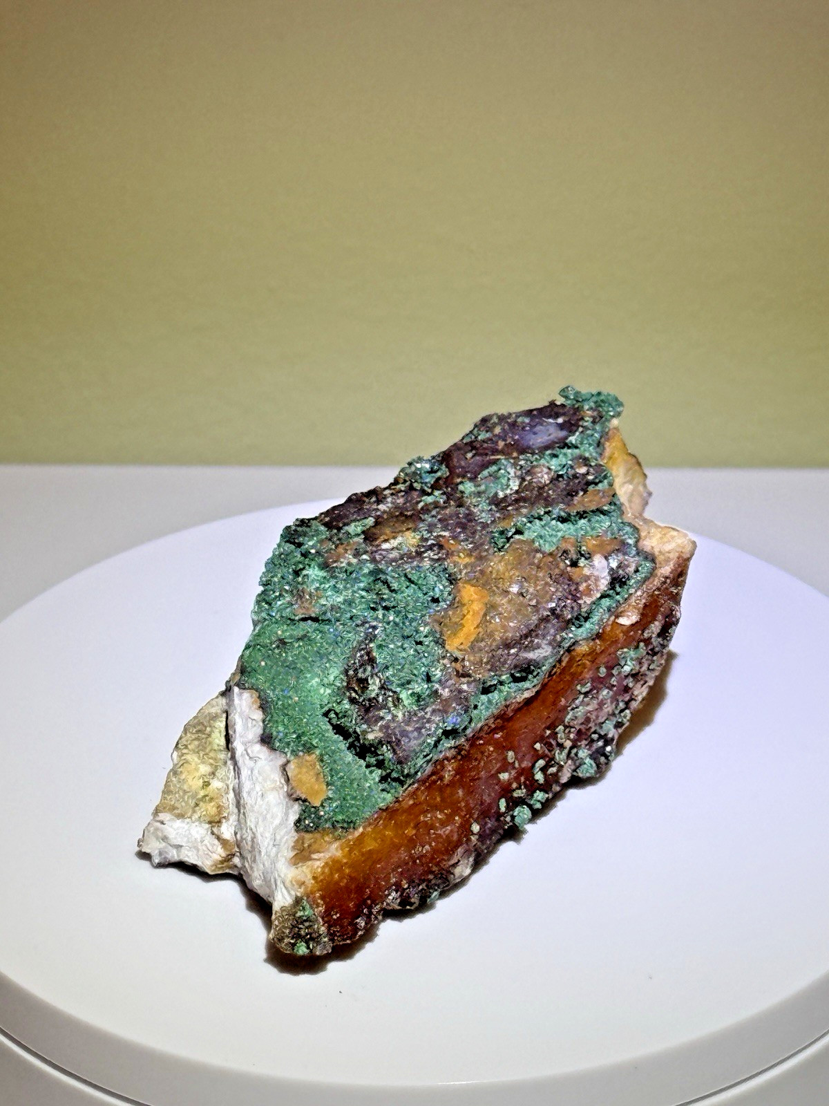 BURNISHED Malachite on Limonite Matrix Mineral Specimen from Morocco