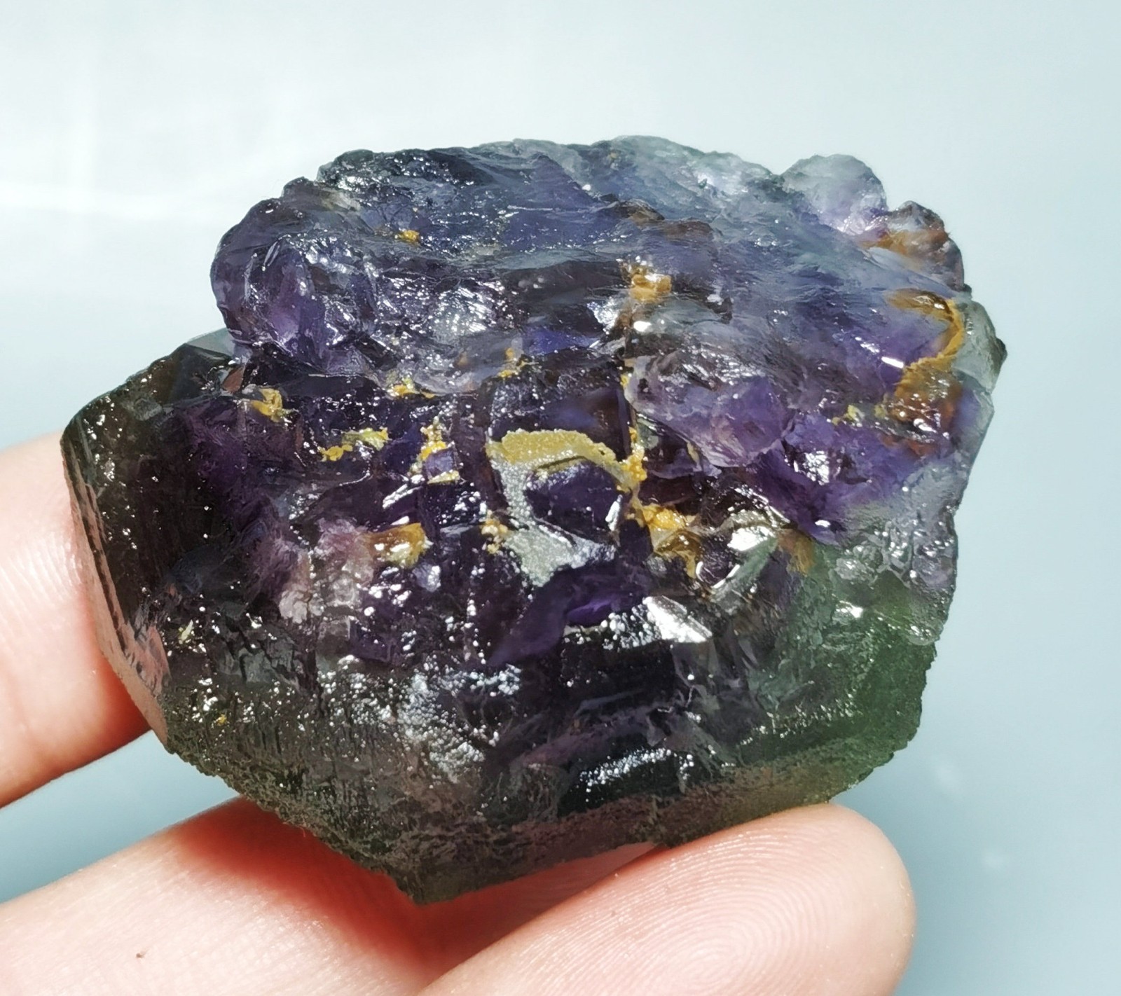 Natural Transparent Purple Window Fluorite Mineral Specimen China
