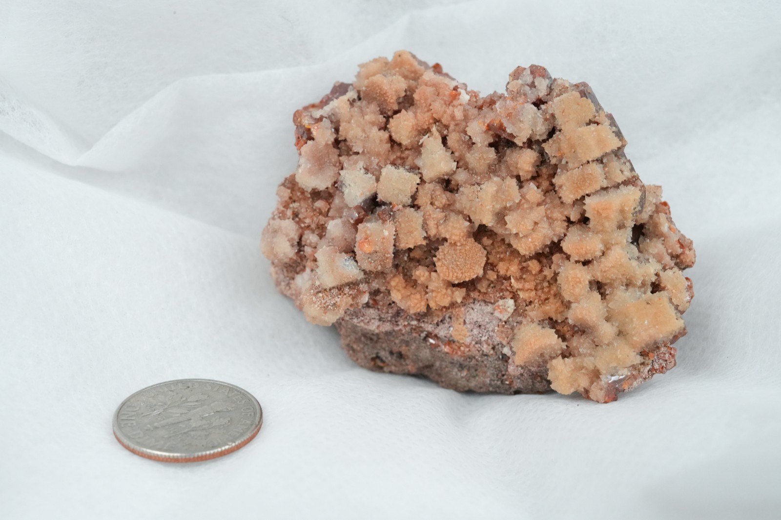 Vanadinite Crystal Cluster Dark Red Spectacular Natural 2 1/8″ Specimen Morocco