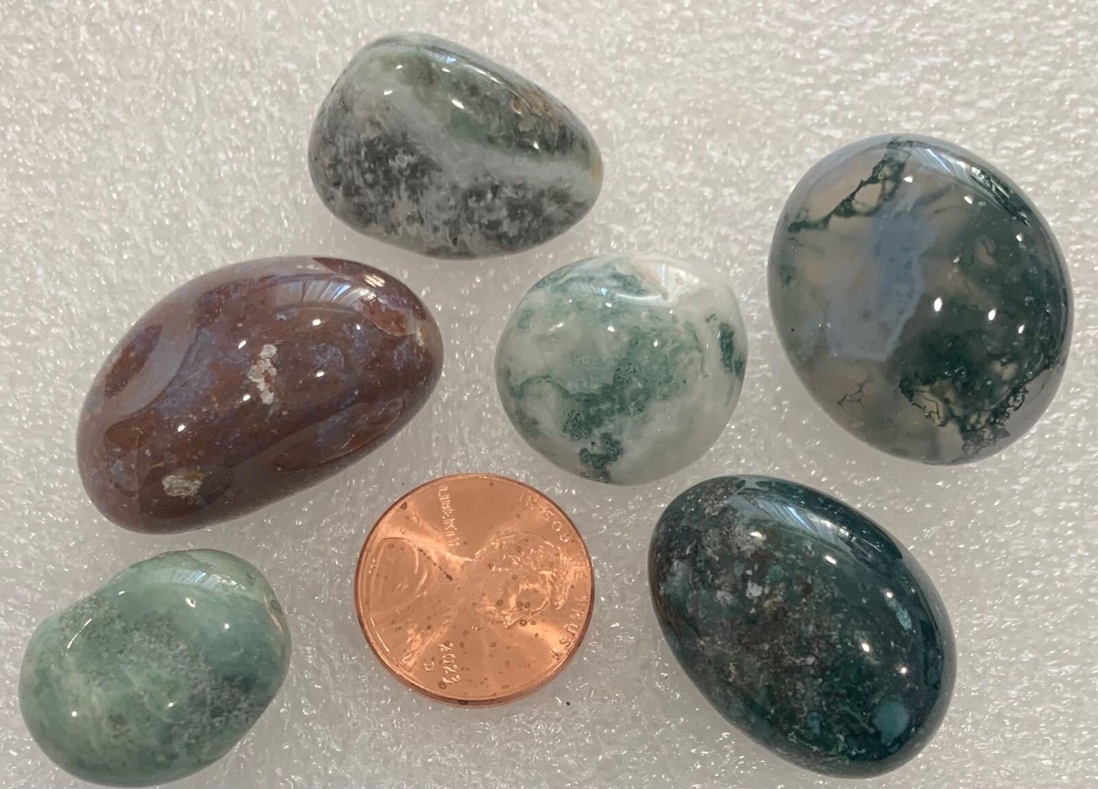 LOT of 34 Tumbled Smooth Polished Palm Healing Jasper Stones